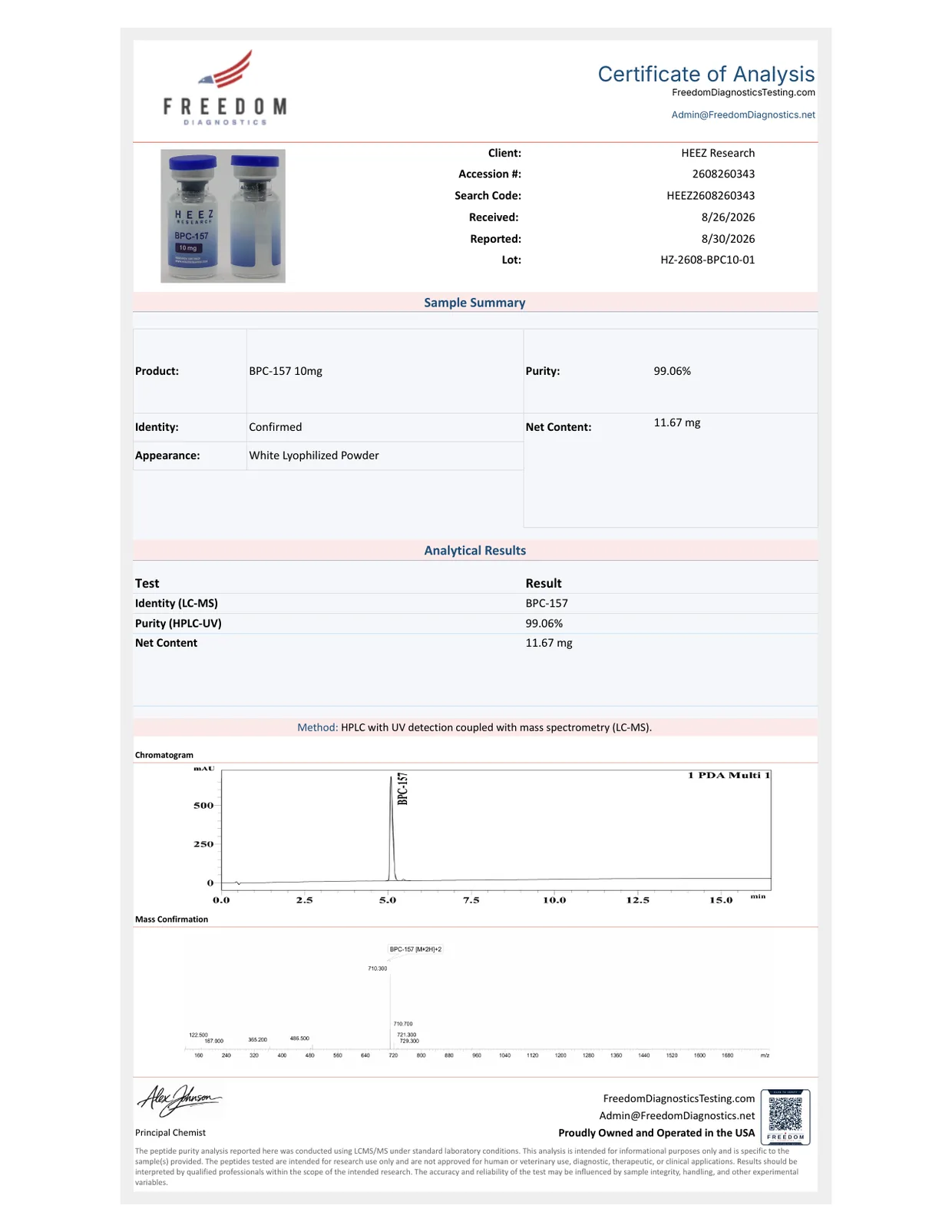 BPC-157 Certificate of Analysis
